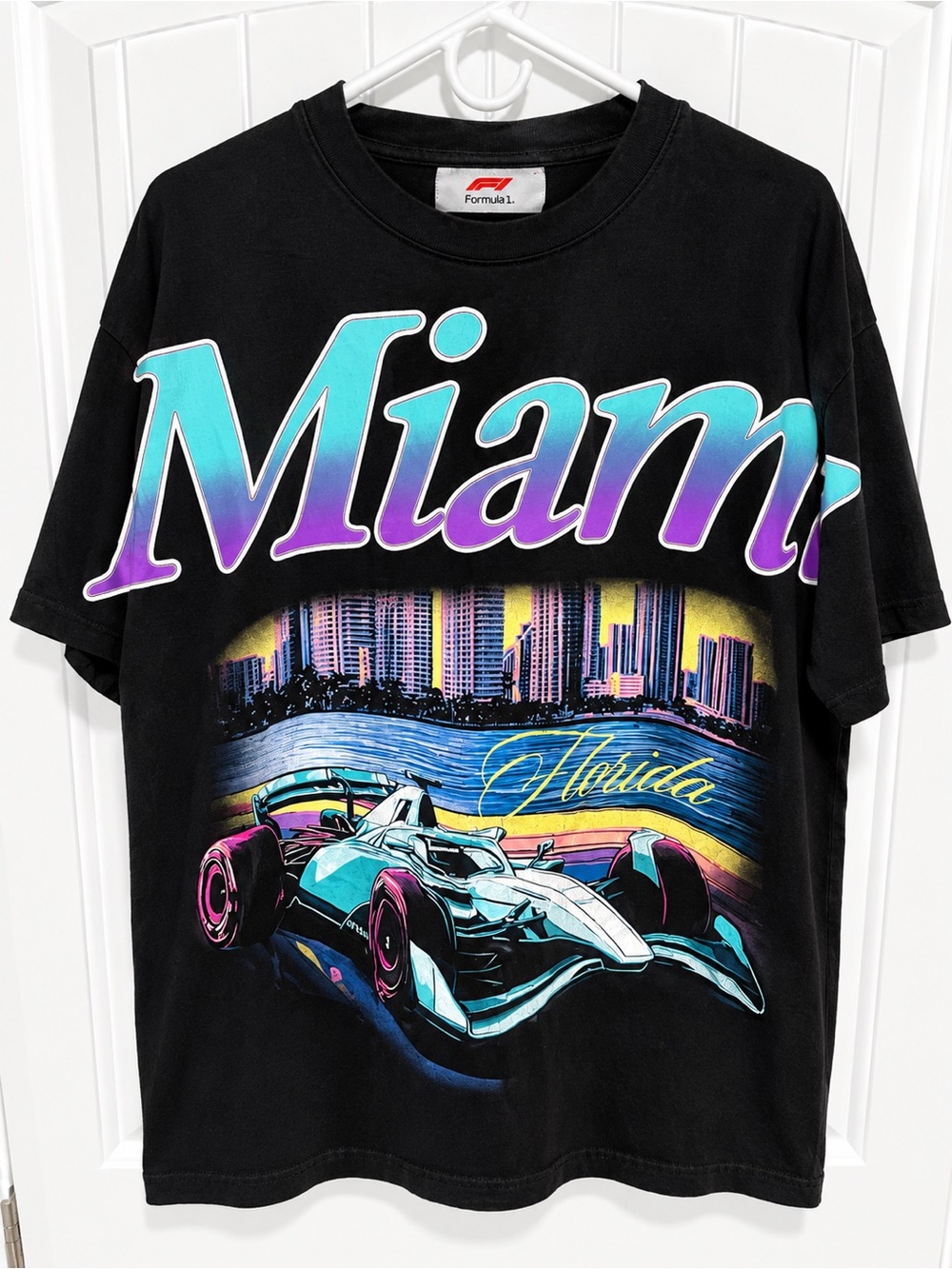 Formula 1 Miami F1 Racing Men’s L Black Graphic Tee Motorsport